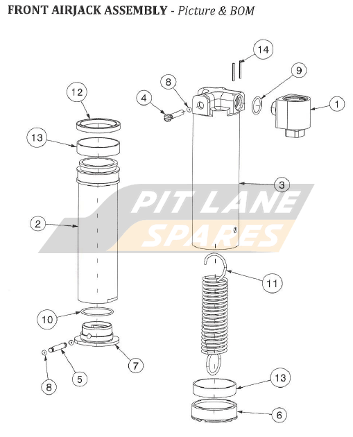 FRONT AIRJACK ASSEMBLY Diagram